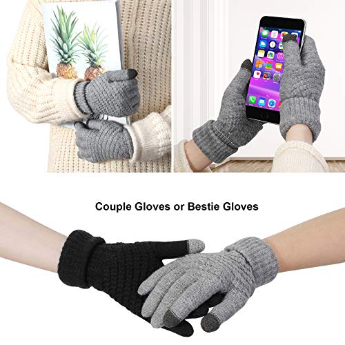 TAGVO 2 Pares De Guantes De Invierno De Punto Para Mujer, Algunos Guantes Cálidos, Guantes Para Pantalla Táctil Con Forro Polar Fino, Adecuados Para Actividades De Ocio En Interiores o Exteriores