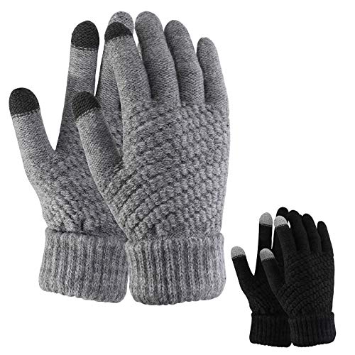 TAGVO 2 Pares De Guantes De Invierno De Punto Para Mujer, Algunos Guantes Cálidos, Guantes Para Pantalla Táctil Con Forro Polar Fino, Adecuados Para Actividades De Ocio En Interiores o Exteriores