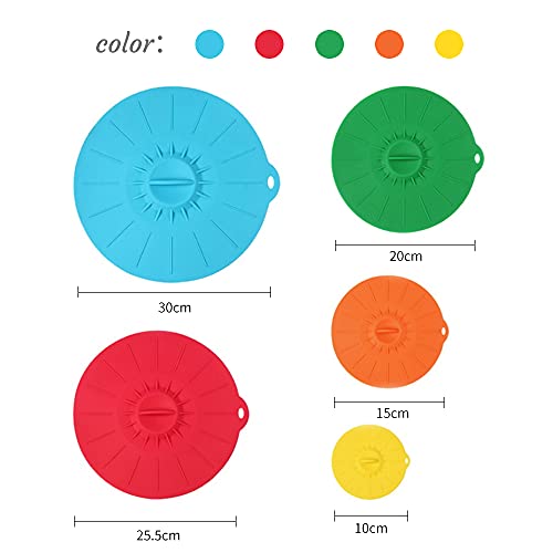 Tapas de Silicona , 5 Tamaños de Diferentes Tapas de Silicona Reutilizables, Eco Cubiertas de Alimentos - Sin BPA, para Lavavajillas, Microondas, Horno o Refrigerador