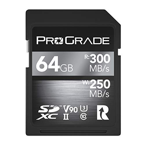 Tarjeta SD UHS-II de 64GB V90: velocidad de escritura de hasta 250MB/s y velocidad de lectura de 300MB/s | Para profesionales, cineastas, fotógrafos y conservadores de contenido: por Prograde Digital