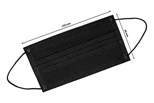TBOC Mascarilla Higiénica No Reutilizable - [Pack 30 Unidades] Máscara 3 Capas [Negro] Ligera Suave y Transpirable [Desechables] con Pinza Nasal Protección Facial [Alta Filtración]