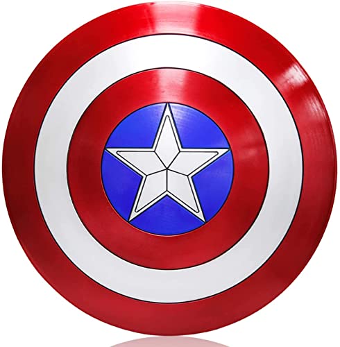 TCWDX Escudo de Capitán América Escudo de Disfraz de plástico Marvel Legends Versión de película Réplicas Vengadores Adultos Escudo de Capitán Accesorios de Mano 1: 1 Barra de sensación metálica D