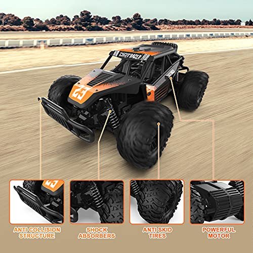 Tech rc1: 16 Coche de Control Remoto, Camión de Coche Teledirigido Todoterreno RC de 2,4 GHz, Coche Teledirigido con 2 Baterías Recargables, 30 Minutos de Juego，Buen Regalo para Niños