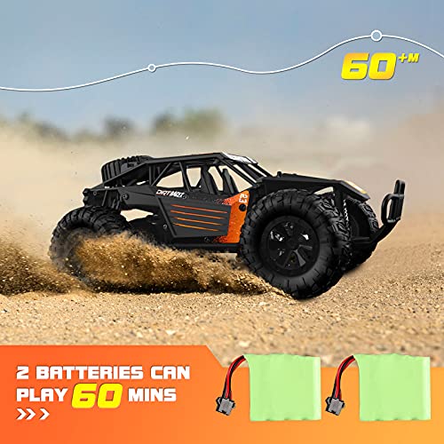 Tech rc1: 16 Coche de Control Remoto, Camión de Coche Teledirigido Todoterreno RC de 2,4 GHz, Coche Teledirigido con 2 Baterías Recargables, 30 Minutos de Juego，Buen Regalo para Niños