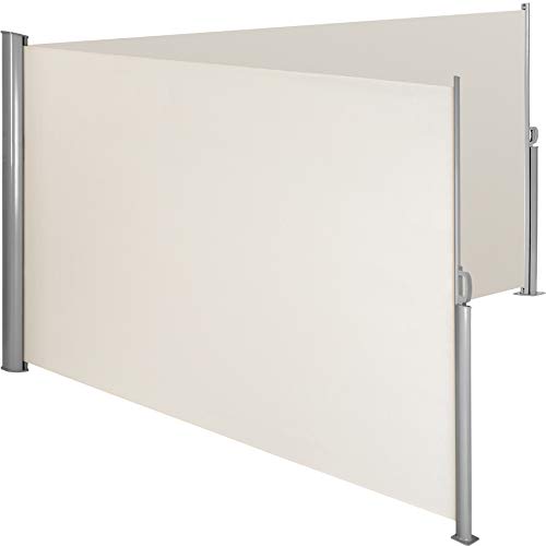 TecTake 800387 Toldo Lateral Doble Separador Retráctil Terraza Protección Jardin de Vivienda y de Base Postes Completo de Aluminio Tamaños (Beige | 180x600cm | No. 402336)