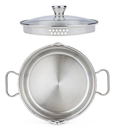 Tefal Duetto - Juego de 4 Ollas cocina: 1 Cazo cocina 16cm, 3 Cacerolas 16/20 cm, 1 Olla 24 cm de acero inoxidable, 3 tapas cristal, marcas medición, todo tipo cocinas, apto horno y lavavajillas