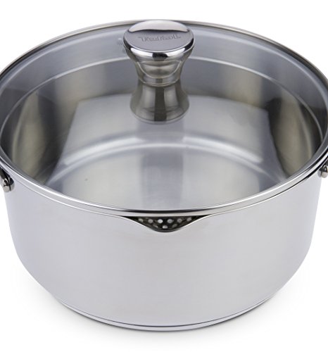 Tefal Duetto - Juego de 4 Ollas cocina: 1 Cazo cocina 16cm, 3 Cacerolas 16/20 cm, 1 Olla 24 cm de acero inoxidable, 3 tapas cristal, marcas medición, todo tipo cocinas, apto horno y lavavajillas