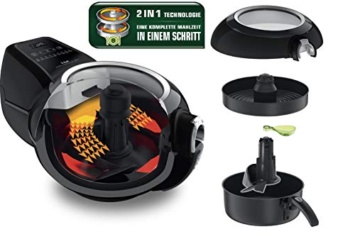 Tefal YV9708 ActiFry Genius XL 2 en 1 - Freidora sin Aceite, Tecnología Dual Motion, Capacidad XL, 9 Programas, Apta para el Lavavajillas para hasta 1,7 kg de Frituras, dos Zonas Cocción, Cocina Sana