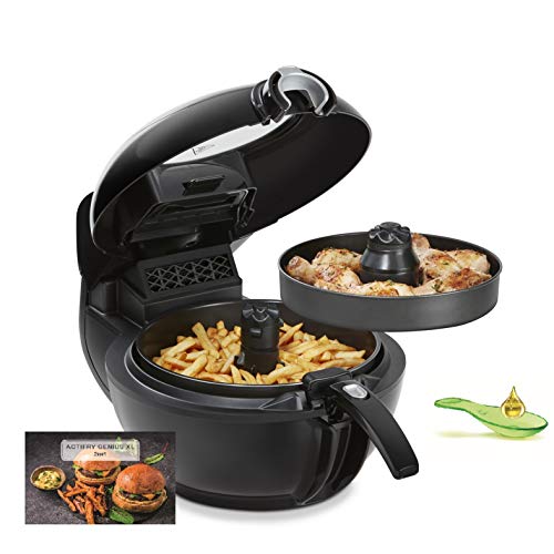 Tefal YV9708 ActiFry Genius XL 2 en 1 - Freidora sin Aceite, Tecnología Dual Motion, Capacidad XL, 9 Programas, Apta para el Lavavajillas para hasta 1,7 kg de Frituras, dos Zonas Cocción, Cocina Sana