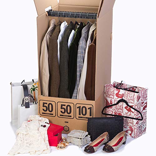 TeleCajas® | (2x) Cajas Armario Portátil para Ropa (50x50x100 cms)