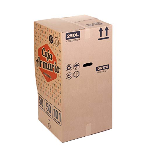 TeleCajas® | (2x) Cajas Armario Portátil para Ropa (50x50x100 cms)