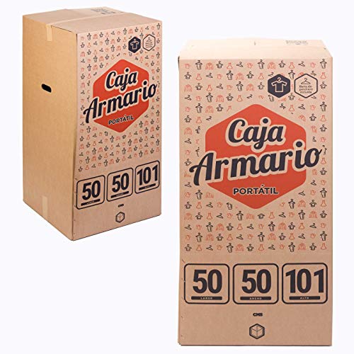 TeleCajas® | (2x) Cajas Armario Portátil para Ropa (50x50x100 cms)