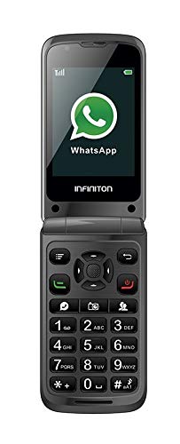 TELEFONO MOVIL F1 INFINITON (Incluye Whatsapp y Facebook, Movil con Tapa, Ideal para Personas Mayores, Teclas Grandes, Boton Emergencia)