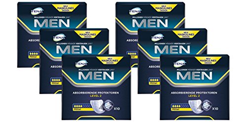 TENA MEN Nivel 2, Higiene-liners para los hombres con leve a moderada incontinencia urinaria/incontinencia - de forma segura, discreta y neutralizante del olor - Value Pack (60 depósitos ultrafinas)