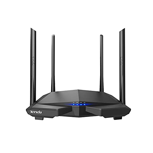 Tenda AC6 Router Inalámbrico Inteligente de Doble Banda (AC1200, 4 Puertos Megabit, WiFi Inteligente, Ahorro de Energía, 4x 5dBi HG Antenas)