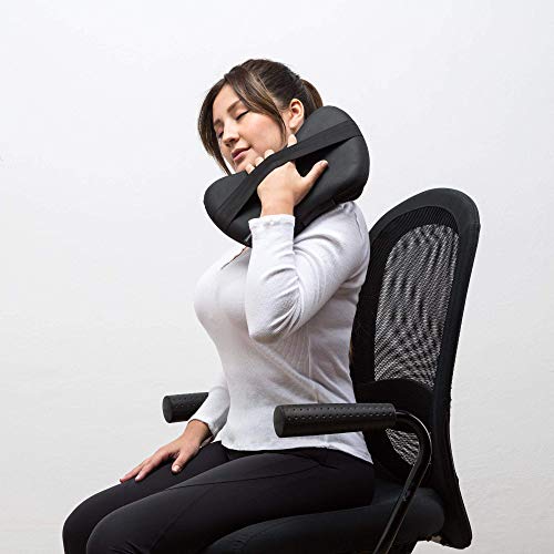 TENZO® Cojín de Masaje para hombros, espalda - Masaje Shiatsu multidireccional - Termoterapia por infrarrojos - Almohada masajeadora eléctrica para alivio del dolor muscular en casa, oficina o coche