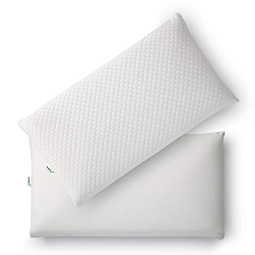 TextilECO Almohada Viscoelastica con Cremallera. Compacta Comoda Transpirable Adaptable. 2 Caras Verano Tejido 3D Invierno Acolchado. Funda Lavable. Firmeza Media. Biconfort. 75 cm