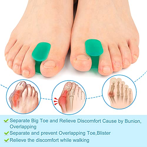 Thnkstaps Silicone Separadores de Dedos, Paquete de 16 Correctores de Juanetes Separador Hallux Valgus Silicona Protectores Toe Separatoren para Dedos Superpuestos, Dedos en Martillo