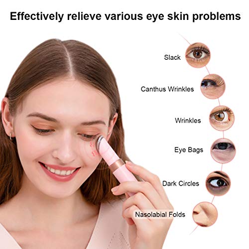 TIANG Masajeador de Ojos, Masajeador Facial de Ojos Antienvejecimiento Varita/Bolígrafo, con 38-45℃ Calefacción y Vibración, Para Ojeras, Bolsas de Ojos, Hinchazón, Eliminar Arrugas