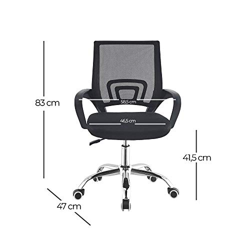 TIENDA EURASIA® Silla de Escritorio Giratoria - Silla de Oficina Ergonómica con Respaldo Transpirable