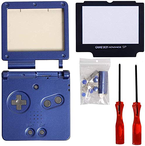 Timorn Shell Caso Completo de la Cubierta Cover + Protector de la Pantalla Parte + Tri-ala reparación + Cruz Destornillador para Gameboy Advance GBA (Paquete Azul)