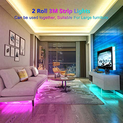 Tiras LED 6M, LED RGB SMD 5050 Luces Impermeable con Control Remoto, Tiras LED RGB 5V USB con 4 Modos de Brillo y 16 Colores para Habitacion, Hogar, Cocina, Fiesta, Boda, Decorativas Habitacion (2x3M)