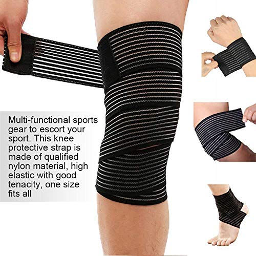 TMISHION Compresa elástica para la Rodilla - Vendaje elástico para la Rodilla - Banda de protección para la Rodilla para Gimnasia, Levantamiento de Pesas, Fitness y Levantamiento