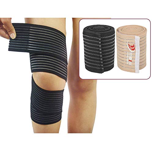 TMISHION Compresa elástica para la Rodilla - Vendaje elástico para la Rodilla - Banda de protección para la Rodilla para Gimnasia, Levantamiento de Pesas, Fitness y Levantamiento