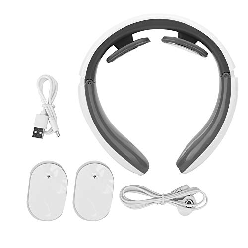 Tnfeeon Masajeador eléctrico de Cuello, Pulso de Calentamiento Vértebra Cervical Cuello Hombro Alivio del Dolor Accesorios para Herramientas de Instrumentos de Fisioterapia(Blanco)