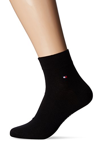 TOMMY HILFIGER TH MEN QUARTER 2P, Calcetines Hombre, pack de 2, Negro (Black 200), 43/46