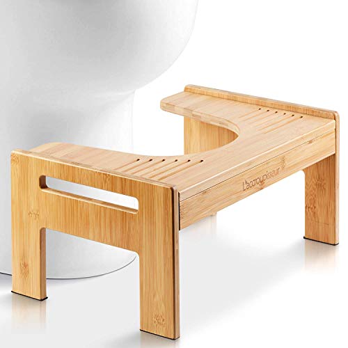 Top Life Taburete Fisiológico De Bambú para Baño - Reposapiés De Madera para Inodoro - Reposapiés O Sentadillas De Altura Ajustable - contra El Estreñimiento - Recomendado por Los Médicos