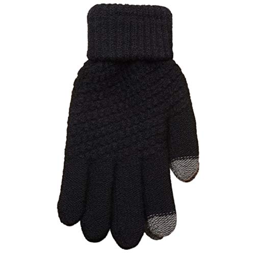 Toque Los Guantes Sensoriales De Pantalla For Los Guantes Guantes De Mujeres Hembra Stretch Knit Guantes De Invierno Accesorios Calientes De Lana (Color : Black)