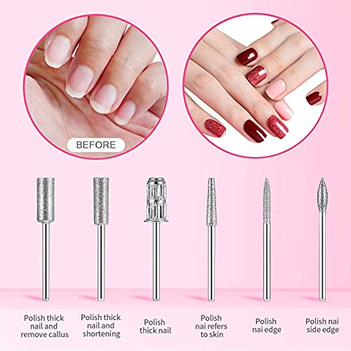 Torno para Uñas, Lima de Uñas Profesionales con Set de 11 Tipos de Brocas de Pulido Pedicura, Lima Electrica Uñas de Vlocidad Ajustable para Manicura Pedicura(dorado)