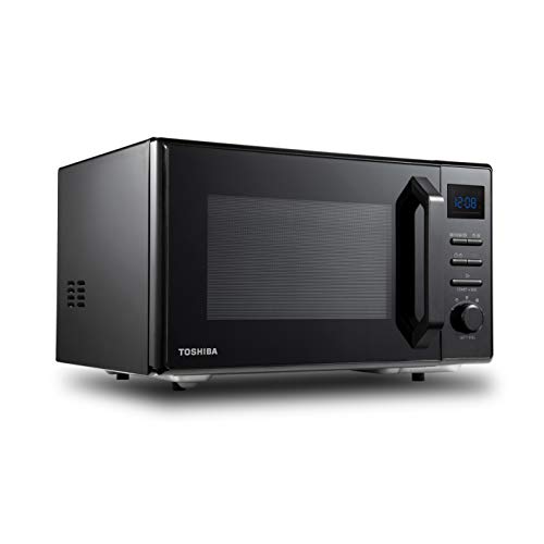 Toshiba MW2-AC25TF(BK) - Microondas 4 en 1 con aire caliente y grill y función combinada, 25 L, 900 W, 1100 W, aire caliente, interior esmaltado, plato giratorio con memoria de posición, color negro