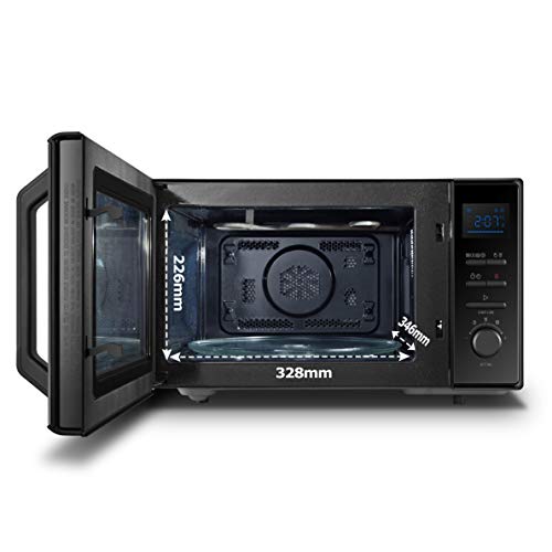 Toshiba MW2-AC25TF(BK) - Microondas 4 en 1 con aire caliente y grill y función combinada, 25 L, 900 W, 1100 W, aire caliente, interior esmaltado, plato giratorio con memoria de posición, color negro