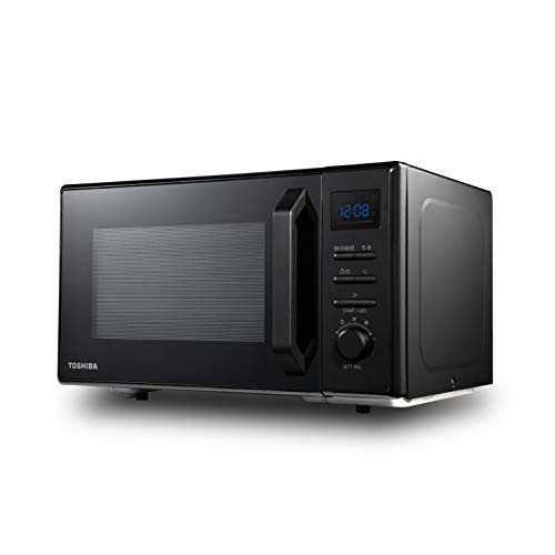 Toshiba MW2-AC25TF(BK) - Microondas 4 en 1 con aire caliente y grill y función combinada, 25 L, 900 W, 1100 W, aire caliente, interior esmaltado, plato giratorio con memoria de posición, color negro