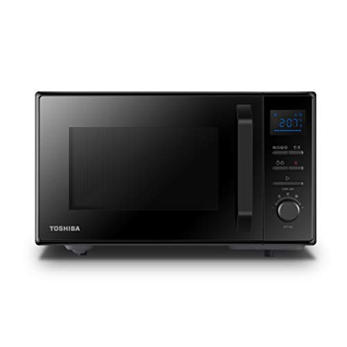 Toshiba MW2-AC25TF(BK) - Microondas 4 en 1 con aire caliente y grill y función combinada, 25 L, 900 W, 1100 W, aire caliente, interior esmaltado, plato giratorio con memoria de posición, color negro