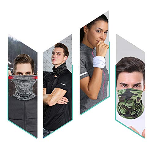 TOWNCAT Bandana para la Cabeza, pasamontañas de protección Solar Multifuncional contra Rayos UV, Gorro elástico, redecilla Transpirable, para Acampar, Correr, Motociclismo (Camuflaje negro)