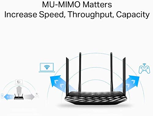 TP-Link Archer C6 - AC1200 Router inalámbrico Gigabit, WiFi MU-MIMO de Banda Dual, Modo Multi, 4 Antenas, 4 Puertos LAN de 1000/100/10 Mbps, 1 Puerto WAN de 1000/100/10 Mbps