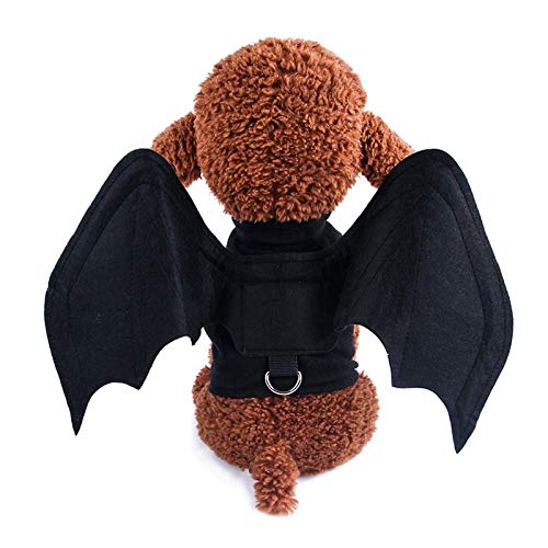 Traje De Gato Disfraces De Halloween For Perros Mascotas Plegable Alas De Murciélago Vampiro Negro Vestido De Suposición Linda De Halloween Del Perro Casero Hasta Vestirse Apoyos Víspera de Todos los