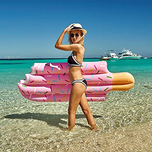 Tumbona Inflable De Juguete para Piscina con Diseño De Polo De Hielo, Fila Flotante De Helado Gigante, Boya De Natación De Agua, Piscina Al Aire Libre De Verano, Silla Flotante De Juguete para Ocio