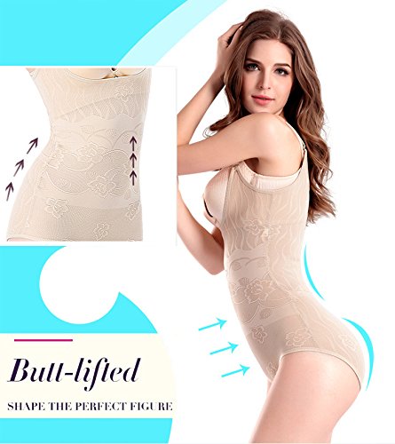 Tuopuda Body Faja Reductora Mujer Abdomen con Gancho,cómodo y Ligero Corsé Faja para presumir de Buena Figura sin Costuras (M (Waist 20.3-21.8 Inch), Beige)