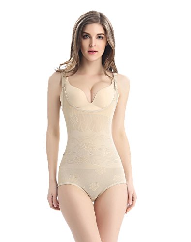 Tuopuda Body Faja Reductora Mujer Abdomen con Gancho,cómodo y Ligero Corsé Faja para presumir de Buena Figura sin Costuras (M (Waist 20.3-21.8 Inch), Beige)