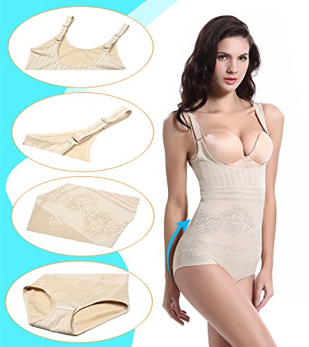 Tuopuda Body Faja Reductora Mujer Abdomen con Gancho,cómodo y Ligero Corsé Faja para presumir de Buena Figura sin Costuras (XL (Waist 23.8-28.9 Inch), Beige)