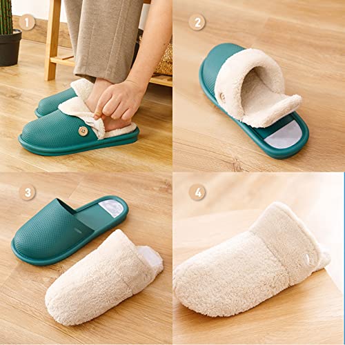 Tyfiner Mujeres Zapatillas Casa Hombres Pantuflas Forro Pelusa Caliente Zapatos de jardín Impermeable Slippers Interior y Exterior,Púrpura,38/39 EU