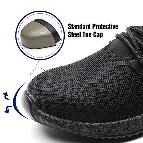 UCAYALI Zapatos de Seguridad con Punta de Acero para Hombre Zapatillas de Trabajo Puntera Reforzada Calzado de Protección Industria Construcción - Cómodos Ligeros y Antideslizantes(Negro, 47)