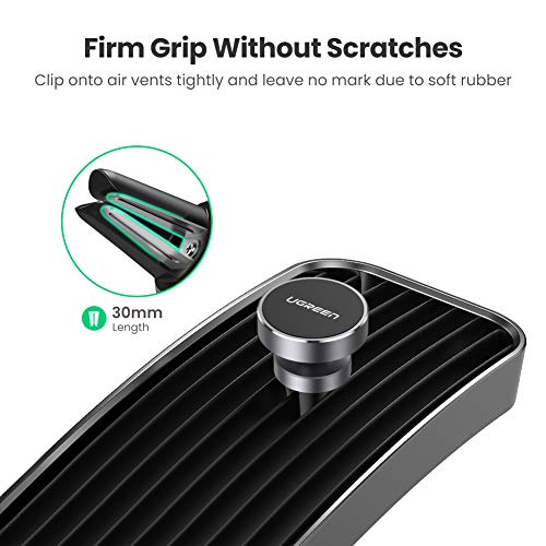 UGREEN Soporte Móvil Coche Magnetico, Soporte Movil Coche Iman Car Phone Holder Magnetic para Rejilla 360° Rotación Iman Potente para iPhone 13 12 Pro MAX, Galaxy S21, Xiaomi Redmi Note 10 Pro/9 Pro