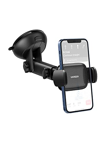 UGREEN Soporte Móvil Coche Salpicadero, Soporte Movil Coche con Ventosa Fuerte, Porta Movil Coche para Parabrisas 360° Brazo Ajustable Car Holder para iPhone 13 12 Pro MAX 11, Galaxy S21 S20 Note 20