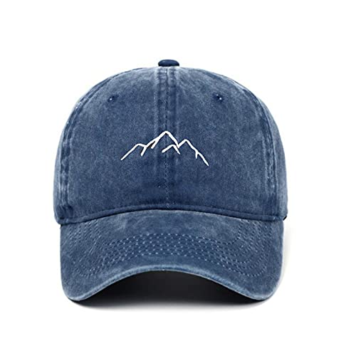 UKKD Gorra de béisbol Lavado Mountain Hat Hombre Hombres Gorra Deportes Al Aire Libre Retro Béisbol Gorra Hip Hop Bordado Cordillera De Montaña Snapback Hat-Wine Red,Adult Size