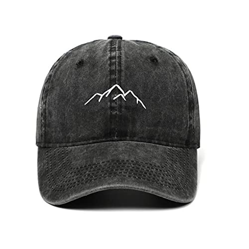 UKKD Gorra de béisbol Lavado Mountain Hat Hombre Hombres Gorra Deportes Al Aire Libre Retro Béisbol Gorra Hip Hop Bordado Cordillera De Montaña Snapback Hat-Wine Red,Adult Size